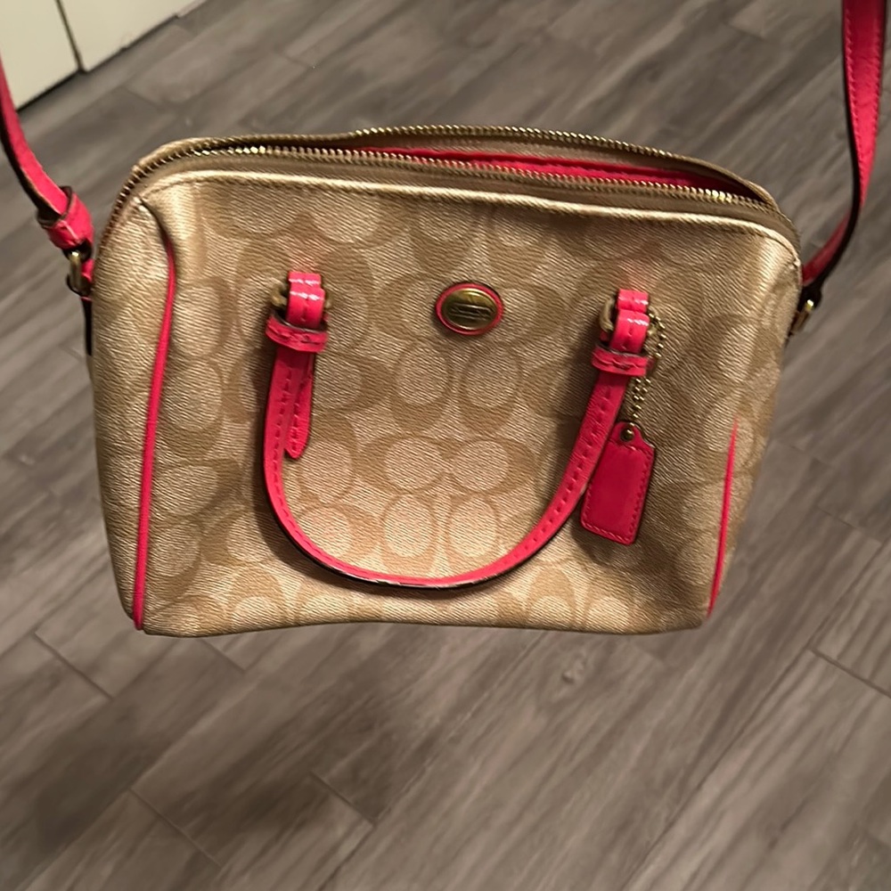Coach Tan and Pink Women's Bag